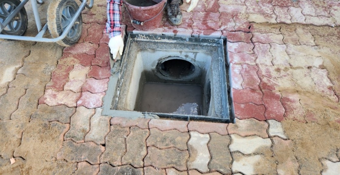 집수정 맨홀뚜껑 미장